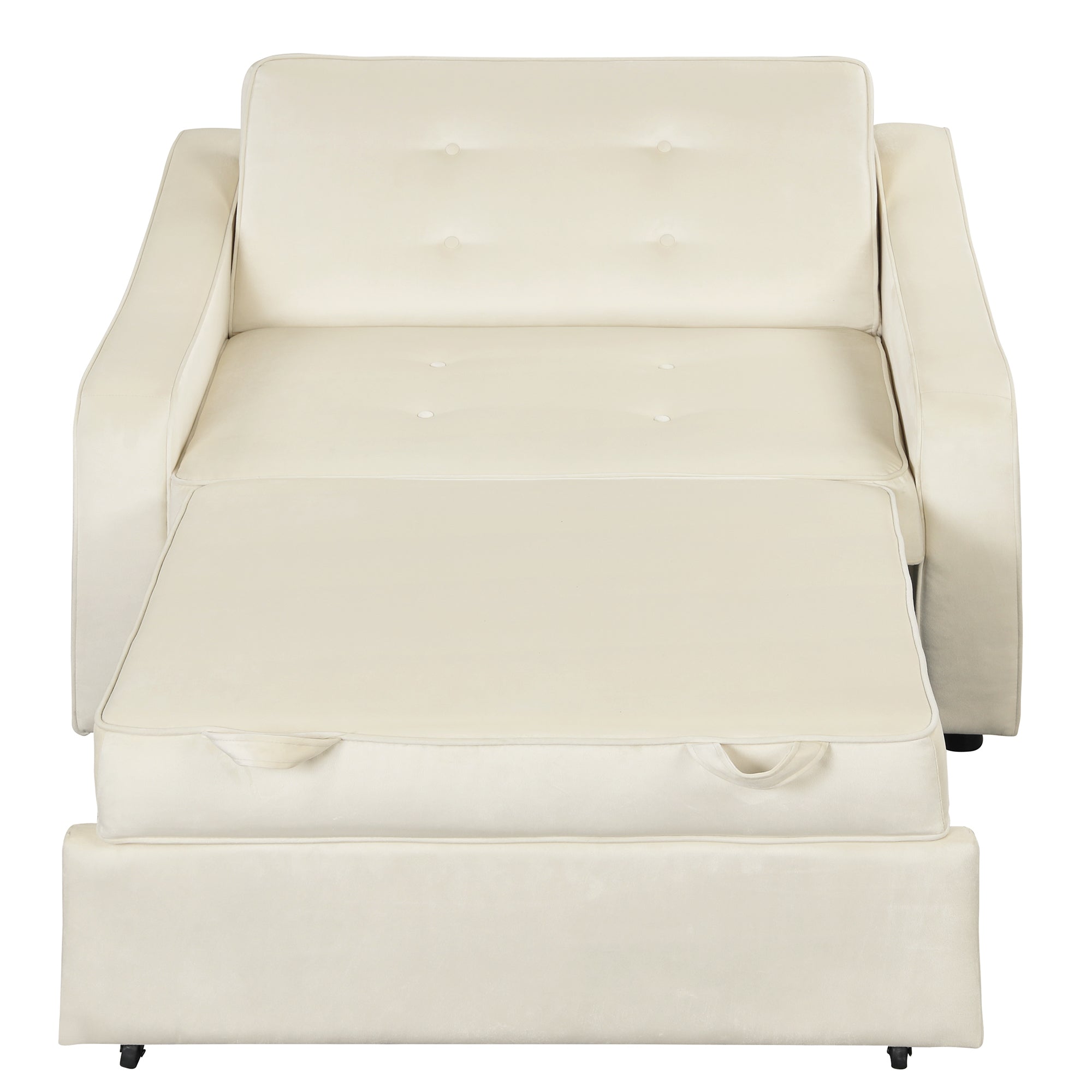 Orisfur. 50.6" Convertible Sleeper Bed, Adjustable Sofa Couch with Dual USB Ports for Living Room Space（Cream White） - Atlantic Fine Furniture Inc