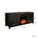 Farmhouse TV Stand, Fireplace TV Stand, Wood Entertainment Center Media Console with Storage,Black - Atlantic Fine Furniture Inc