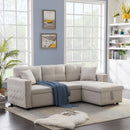 Artemax 87.7“Leathaire Reversible Sleeper Sectional Sofa with storage - Atlantic Fine Furniture Inc