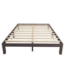 Queen Size Wood Platform Bed Frame, No Box Spring Needed, Strong Wood Slat Support, Easy Assembly - Atlantic Fine Furniture Inc
