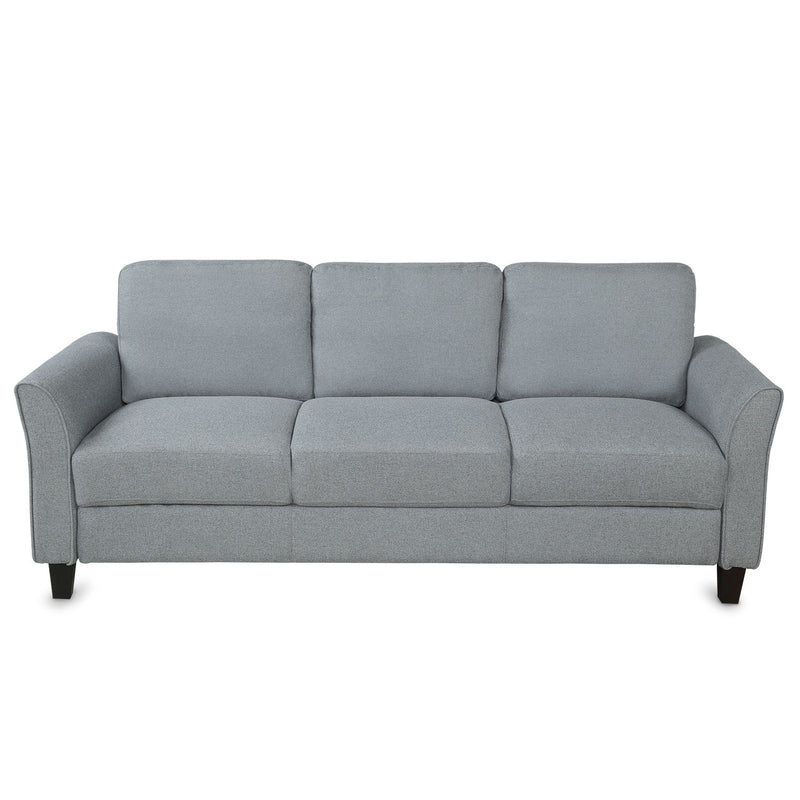 3 Seat Sofa Living Room Linen Fabric Sofa - (Gray)
