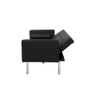 Square arm sleeper sofa BLACK PU ***Not available for sale on Walmart*** - Atlantic Fine Furniture Inc