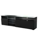 FURNITURE & TV Stand Matte Body High Gloss Doors Modern TV Stand LED,Black - Atlantic Fine Furniture Inc