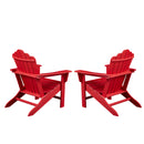Classic Outdoor Adirondack Chair Set of 2 for Garden Porch Patio Deck Backyard, Weather Resistant Accent Furniture, Red - Atlantic Fine Furniture Inc