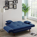 RELAX LOUNGE SOFA BED SLEEPER WITH 2 PILLOWS NAVY BLUE FABRIC - Atlantic Fine Furniture Inc