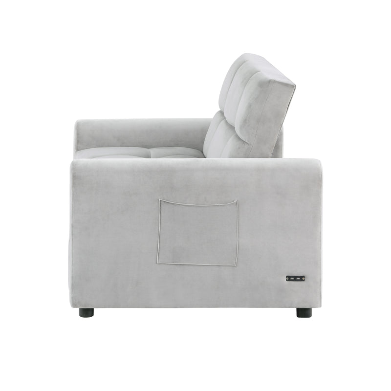 Orisfur. 50" Convertible Sleeper Bed, Adjustable Oversized Armchair  with Dual USB Ports for Small Space