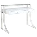 Gemma - 2-Drawer Writing Desk - White High Gloss - Atlantic Fine Furniture Inc