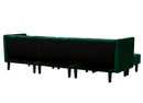 REVERSIBLE SECTIONAL SOFA SLEEPER WITH 2 PILLOWS DARK GREEN VELVET(W223S00426) - Atlantic Fine Furniture Inc