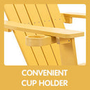 TALE Adirondack Chair Backyard Furniture Painted Seating with Cup Holder All-Weather and Fade-Resistant Plastic Wood for Lawn Outdoor Patio Deck Garden Porch Lawn Furniture Chairs Yellow - Atlantic Fine Furniture Inc