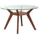 Paxton - 5 Piece Round Glass Top Dining Table Set - Nutmeg - Atlantic Fine Furniture Inc