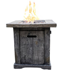Santiago Wood Look Outdoor Gas Fire Pit - Atlantic Fine Furniture Inc
