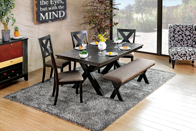 Xanthe - Dining Table - Brushed Black / Warm Gray