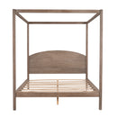 Queen Size Canopy Platform Bed with Headboard and Support Legs,Brown Wash - Atlantic Fine Furniture Inc