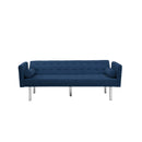 Square arm sleeper sofa Navy Blue  Velvet ***Not available for sale on Walmart*** - Atlantic Fine Furniture Inc