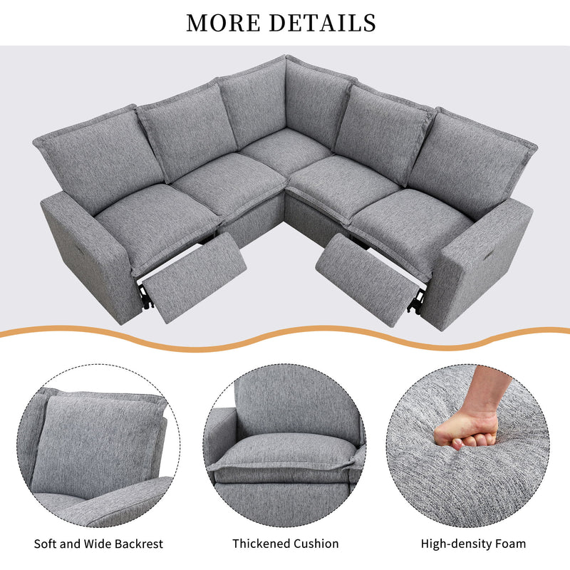 Power Recliner Chair Home Theater Seating Soft Chair With Usb Port For Living Room, Bedroom, Theater Room, Gray
