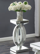 Amalia - Square Mirrored Acrylic Crystal Side End Table - Silver - Atlantic Fine Furniture Inc