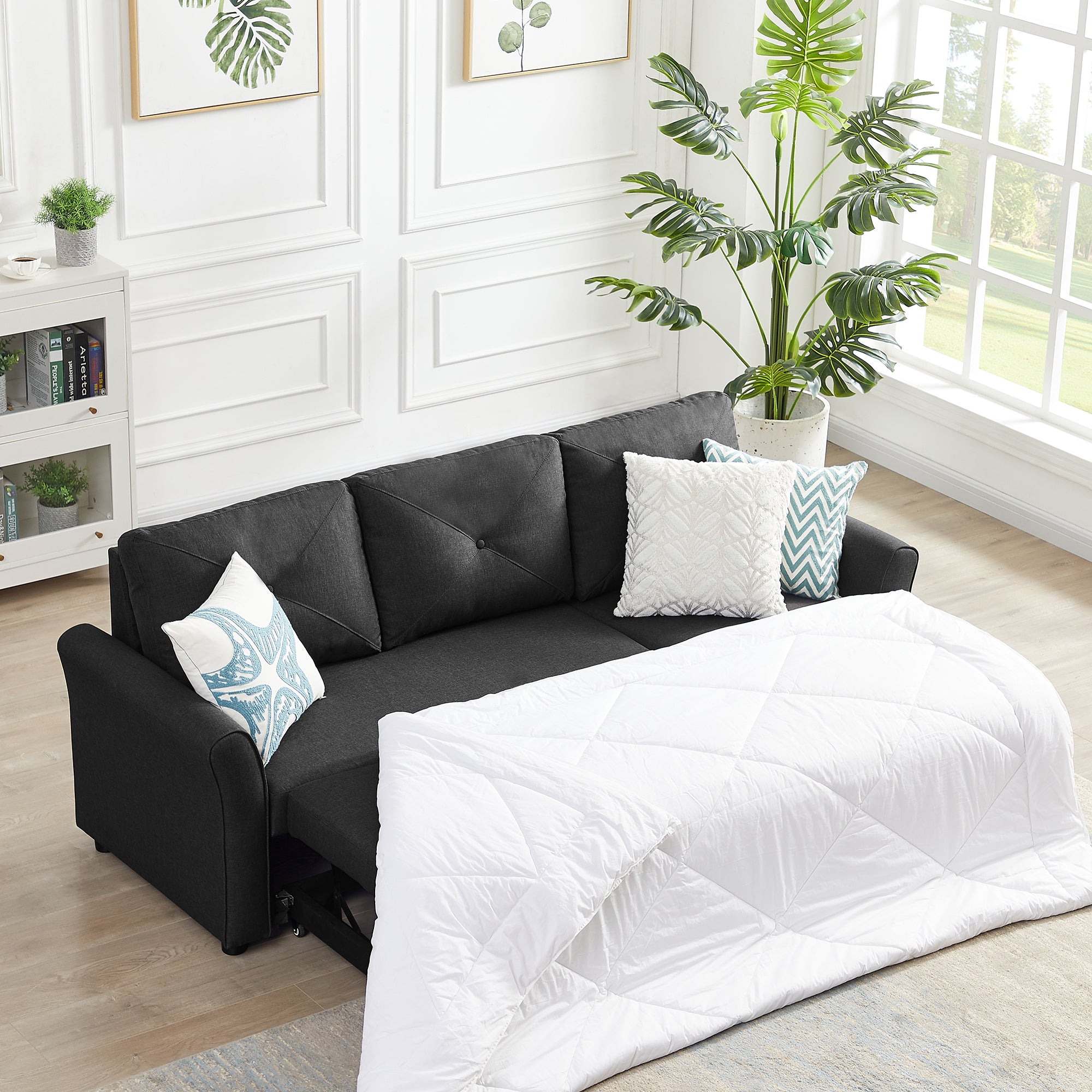Orisfur. 83" Pull Out Sleeper Sofa Reversible L-Shape 3 Seat Sectional Couch with Storage for Living Room Furniture Set - Atlantic Fine Furniture Inc
