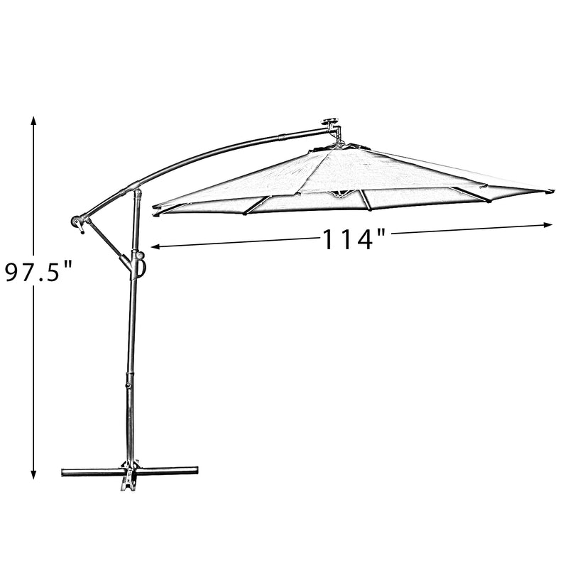 Philemon 10\' Solar Light Cantilever Umbrella