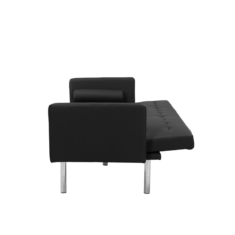 Square arm sleeper sofa BLACK PU ***Not available for sale on Walmart***