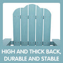 TALE Adirondack Chair Backyard Furniture Painted Seating with Cup Holder All-Weather and Fade-Resistant Plastic Wood for Lawn Outdoor Patio Deck Garden Porch Lawn Furniture Chairs Blue - Atlantic Fine Furniture Inc