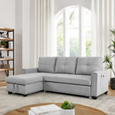 [Video] MH 82" Sleeper Sofa Bed Reversible Sectional Couch with Storage Chaise and Side storage bag for Living Room Furniture Set, silver rivets on both hands - Atlantic Fine Furniture Inc