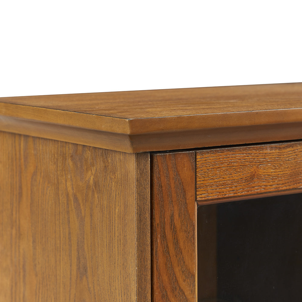 Modern Electric Fireplace TV Stand Fit up to 55" Flat Screen TV  Adjustable Tempered Glass Shelves , Espresso - Atlantic Fine Furniture Inc