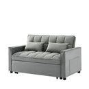 Modern Velvet Convertible Loveseat Sleeper Sofa Couch with Adjustable Backrest, 2 Seater Sofa With Pull-Out Bed with 2 Lumbar Pillows For Small Living Room & Apartment - Atlantic Fine Furniture Inc