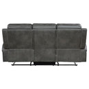 Raelynn - Upholstered Track Arm Motion Sofa - Gray