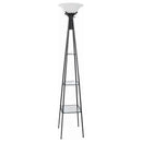 Gianni - 3-Shelf Frosted Torchiere Floor Lamp - Black - Atlantic Fine Furniture Inc
