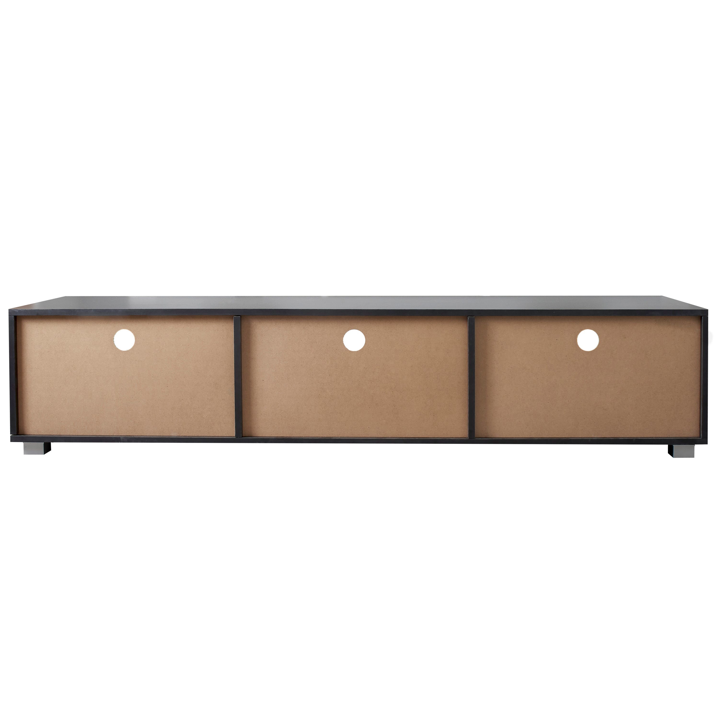 Black TV Stand for 70 Inch TV Stands, Media Console Entertainment Center Television Table, 2 Storage Cabinet with Open Shelves for Living Room Bedroom - Atlantic Fine Furniture Inc