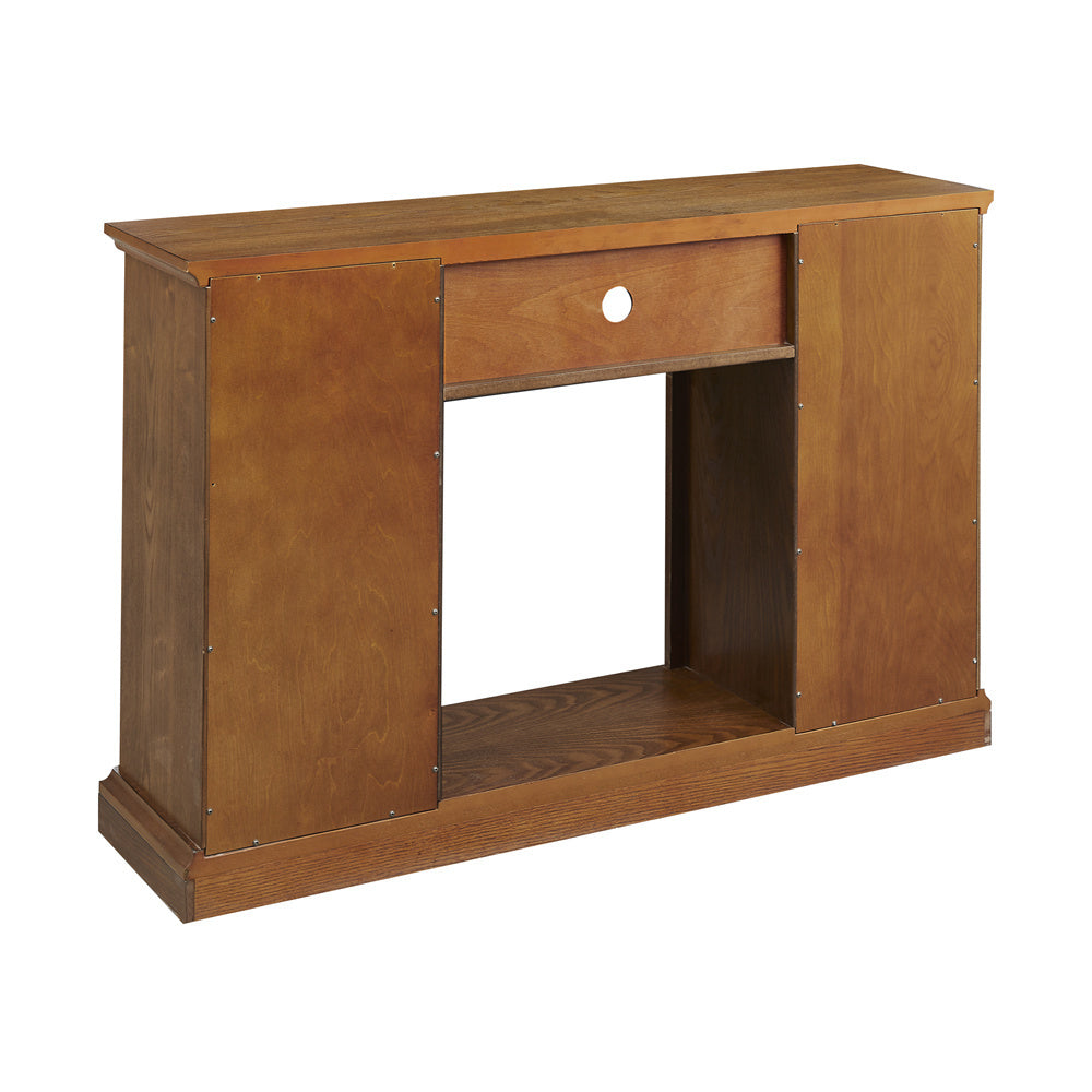 Modern Electric Fireplace TV Stand Fit up to 55" Flat Screen TV  Adjustable Tempered Glass Shelves , Espresso - Atlantic Fine Furniture Inc