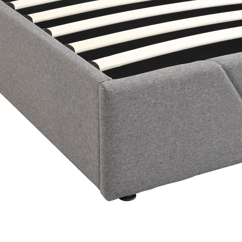 Queen Size Upholstered Platform Bed With A Hydraulic Storage System Gray