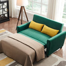 [VIDEO provided]55" Modern Velvet Sofa with Pull-Out Sleeper Bed with 2 Pillows Adjustable Backrest for Small Spaces Green - Atlantic Fine Furniture Inc