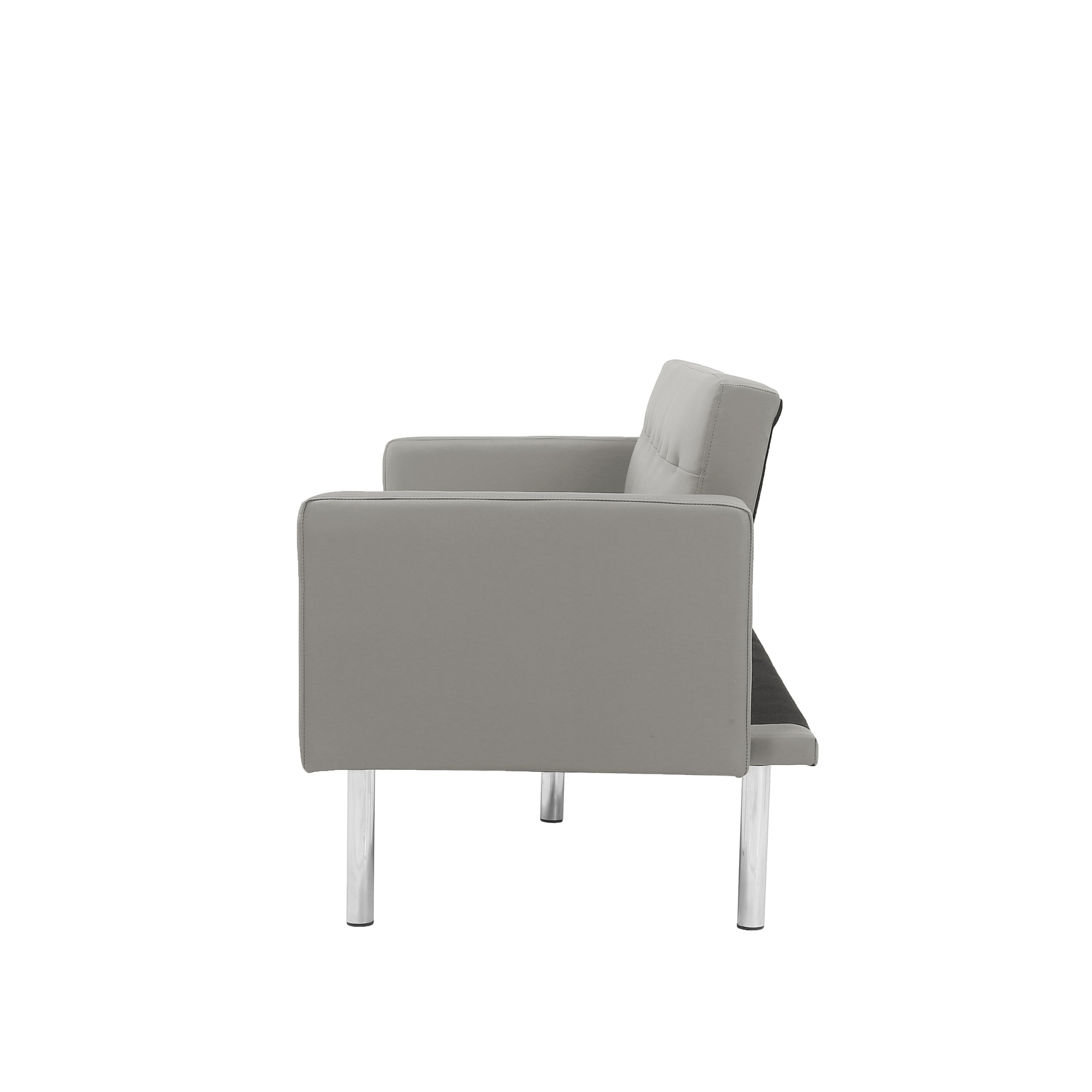 Square arm sleeper sofa GREY PU ***Not available for sale on Walmart*** - Atlantic Fine Furniture Inc