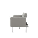 Square arm sleeper sofa GREY PU ***Not available for sale on Walmart*** - Atlantic Fine Furniture Inc