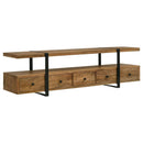 Otto - 5-Drawer Mango Wood TV Stand Media Console - Brown - Atlantic Fine Furniture Inc