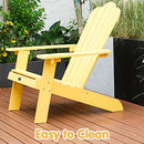 TALE Adirondack Chair Backyard Furniture Painted Seating with Cup Holder All-Weather and Fade-Resistant Plastic Wood for Lawn Outdoor Patio Deck Garden Porch Lawn Furniture Chairs Yellow - Atlantic Fine Furniture Inc