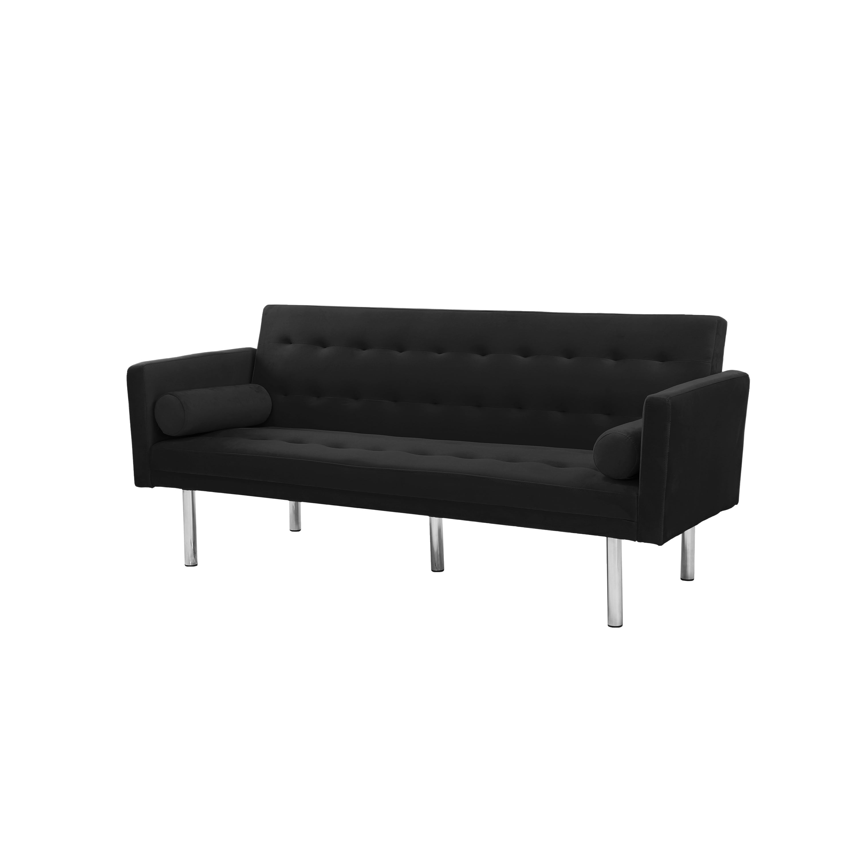 Square arm sleeper sofa Black VELVET ***Not available for sale on Walmart*** - Atlantic Fine Furniture Inc
