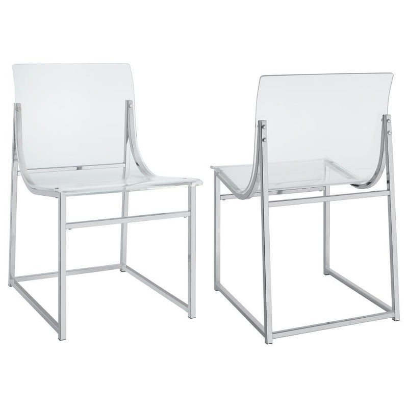 Acrylic - Dining Side Chair (Set of 2) - Clear And Chrome