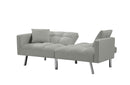 FUTON SOFA SLEEPER GREY VELVET WITH 2 PILLOWS - Atlantic Fine Furniture Inc