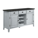 Lanton - Server - Marble & Antique White Finish - Atlantic Fine Furniture Inc