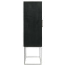 Borman - 2 Door Home Bar Cabinet Wine Storage - Walnut And Black - Atlantic Fine Furniture Inc