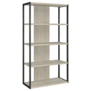 Loomis - 72" 4-Shelf Bookshelf - Whitewashed Gray - Atlantic Fine Furniture Inc