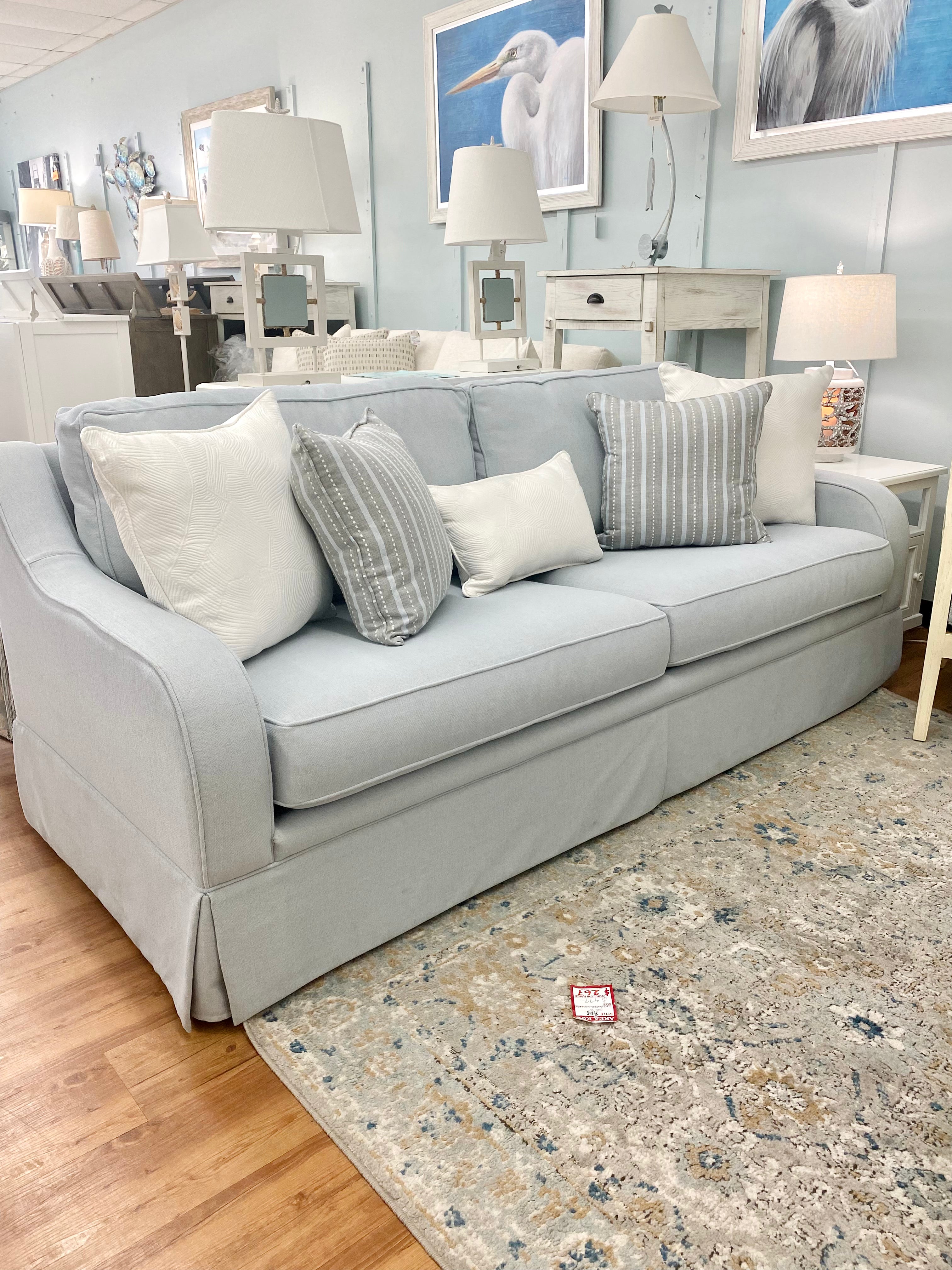 Custom Scroll Arm Skirted Sofa - Atlantic Fine Furniture Inc