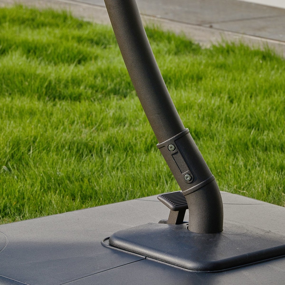 LAUSAINT HOME 11FT Deluxe Patio Umbrella with Base Included,Outdoor Large Hanging Cantilever Curvy Umbrella with 360° Rotation for Pool,Garden,Deck,Lawn (11FT-CHAMPAGNE) - Atlantic Fine Furniture Inc