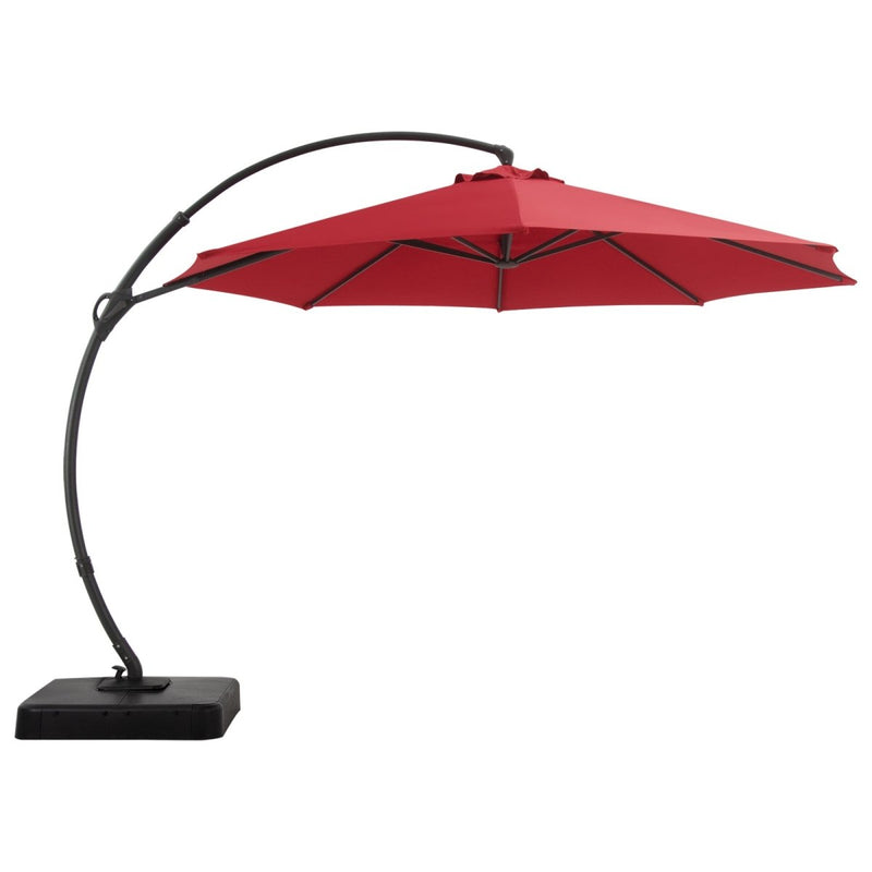 LAUSAINT HOME 11FT Deluxe Patio Umbrella with Base,Outdoor Large Hanging Cantilever Curvy Umbrella with 360° Rotation for Pool,Garden,Deck, Lawn(11FT-RED) - Atlantic Fine Furniture Inc