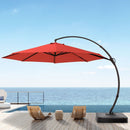 LAUSAINT HOME 11FT Deluxe Patio Umbrella with Base,Outdoor Large Hanging Cantilever Curvy Umbrella with 360° Rotation for Pool,Garden,Deck, Lawn(11FT-RED) - Atlantic Fine Furniture Inc