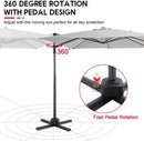 LAUSAINT HOME 8 Ft Patio Umbrella,Outdoor Cantilever Offset Umbrella with Crank & Cross Base & 360-Degree Rotation Device,Square 95% UV Protection Sun Umbrella for Backyard Poolside Garden Deck (Light - Atlantic Fine Furniture Inc