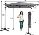 LAUSAINT HOME 8 Ft Patio Umbrella,Outdoor Cantilever Offset Umbrella with Crank & Cross Base & 360-Degree Rotation Device,Square 95% UV Protection Sun Umbrella for Backyard Poolside Garden Deck (Dark - Atlantic Fine Furniture Inc