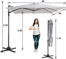 LAUSAINT HOME 8 Ft Patio Umbrella,Outdoor Cantilever Offset Umbrella with Crank & Cross Base & 360-Degree Rotation Device,Square 95% UV Protection Sun Umbrella for Backyard Poolside Garden Deck (Light - Atlantic Fine Furniture Inc